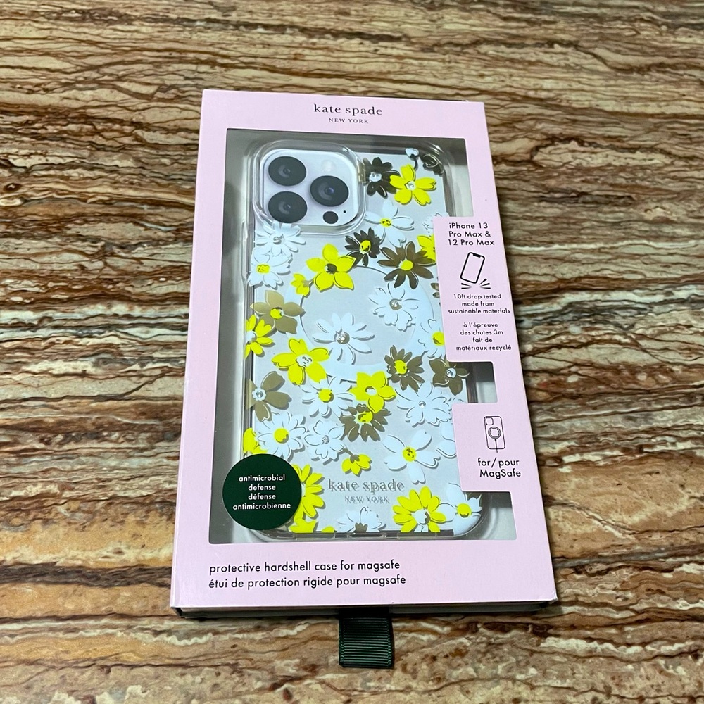 Kate Spade New York iPhone 12 Pro Max Yellow Floral Defensive Hardshell Case NWT